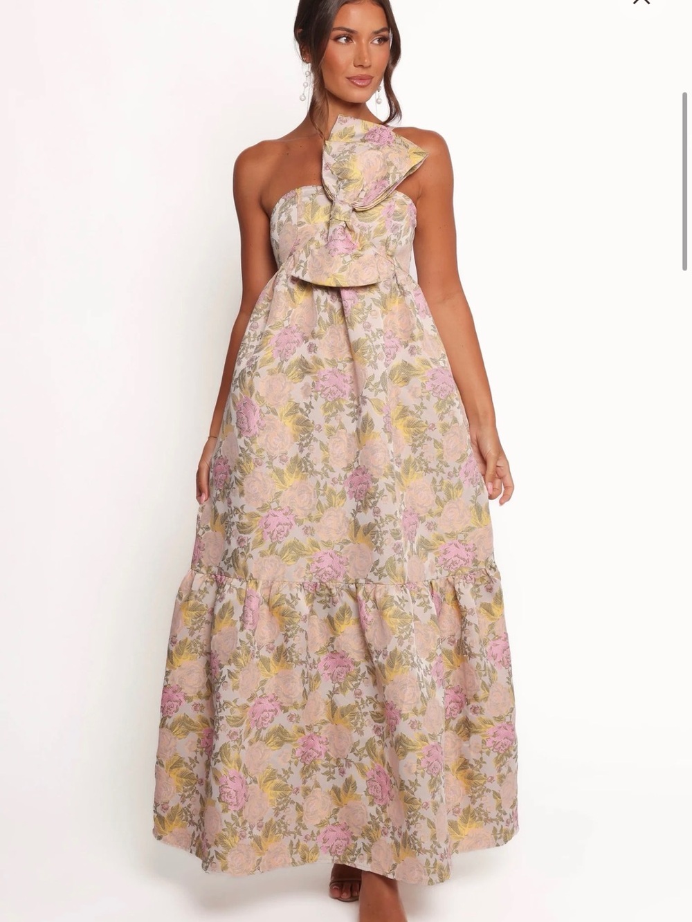Petal & Pup Blush Floral One-Shoulder Maxi Dress - Picture 1 of 7